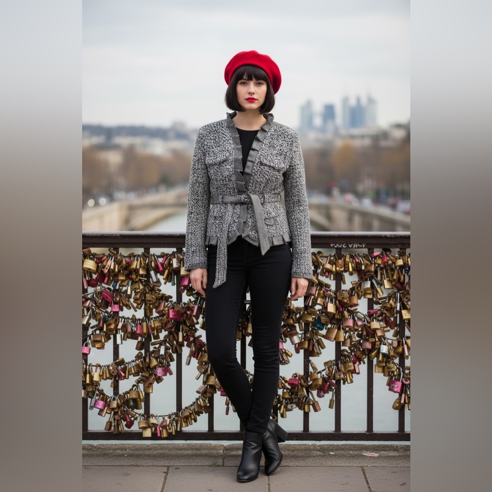 Oleg Cassini luxury vintage 90s tweed blazer jacket